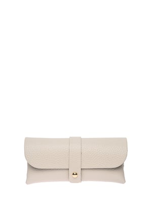 Roberta M Beige Rundleer zonnebril hoesje