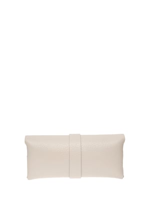 Roberta M Beige Rundleer zonnebril hoesje
