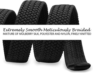 Woven Stretchy Belt - Braided Elastic Waist Belt for Men & Women in Black