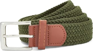 Woven Stretchy Belt - Braided Elastic Waist Belt for Men & Women in Green
