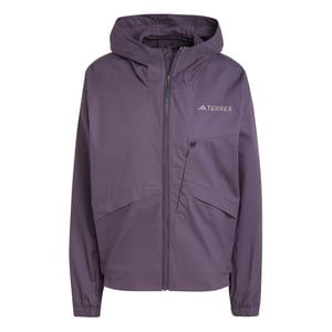 Women's adidas Solid Patterned Windbreaker with Chest Pocket in Purple