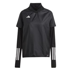 Women's adidas Regular Fit High Neck Windbreaker Jacket in Black/White