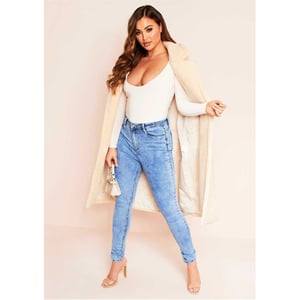Women's Missy Empire 5 Pocket Mid Wash Skinny Jeans in Denim
