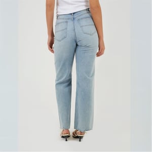Women's Brave Soul High Waisted Wide Leg Distresed Jean in Pale Blue