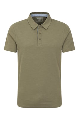 'Hasst II' Men's Polo with Button Neck Cotton Sun Protection Casual Tee Green