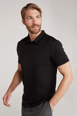 'Endurance' Men's Polo IsoCool Sun Protection Top Quick Dry Everyday Tee Black