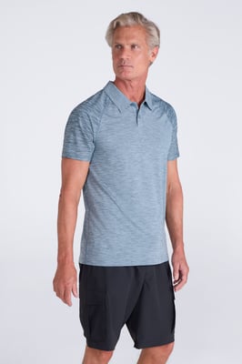 'Deuce' Men's Polo IsoCool High Wicking Casual Summer T-Shirt Blue