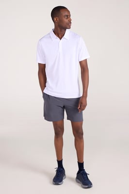 'Endurance' Men's Polo IsoCool Sun Protection Top Quick Dry Everyday Tee White