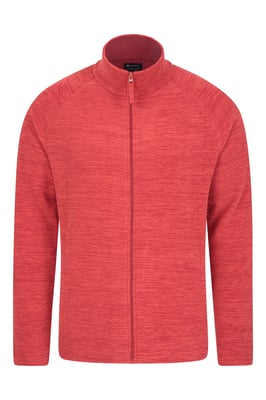 'Snowdon' Men's Fleece Sweater Full Zip Quick Dry Antipill Fabric Mid Layer Dark Red