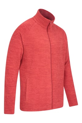 'Snowdon' Men's Fleece Sweater Full Zip Quick Dry Antipill Fabric Mid Layer Dark Red