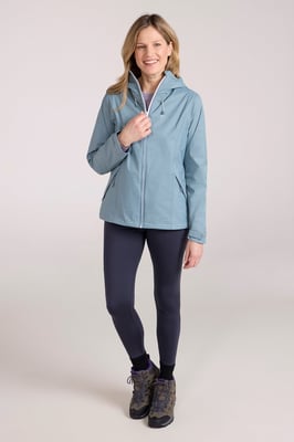 'Swerve' Women's Waterproof Jacket with Adjustable Hood Rain Coat Teal