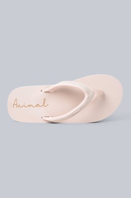 'Swish' Women's Flip Flops with Soft Padded Upper Straps Comfy Slip-on Beach Sandals Beige