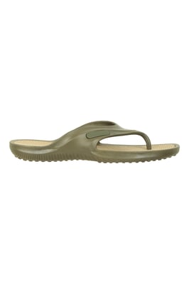 'Street' Men's Flip Flops Grippy Outsole Slip On Lightweight Cushioned Slippers Khaki