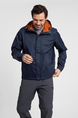 'Torrent' Men's Rain Jacket with Zipped Pockets Waterproof Adjustable Hem Navy