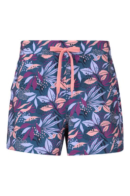 Women's Patterned Boardshorts Quick Dry UV Protection Stretchy Trunks Purple