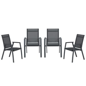 Garden Impressions Gala tuinstoelen set van 4 carbon black