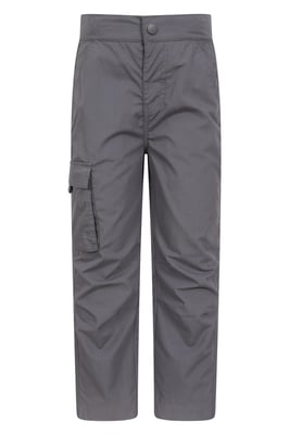 'Active' Kids Trousers with Multiple Pockets Hook & Loop Closure Quick Drying Pants Dark Grey