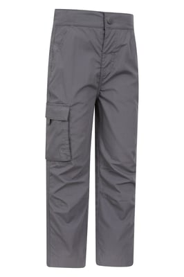 'Active' Kids Trousers with Multiple Pockets Hook & Loop Closure Quick Drying Pants Dark Grey