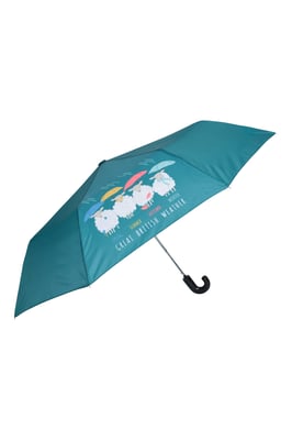 Unisex Walking Umbrella with Curved Handle Durable Beach Rain Brolly Teal