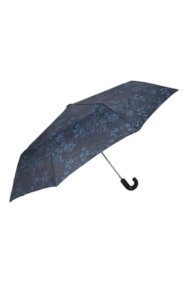 Unisex Walking Umbrella with Curved Handle Durable Beach Rain Brolly Dark Blue