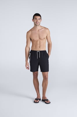 'Deep Dive' Men's Boardshorts Quick Dry Swimming Surfing Trunks Black
