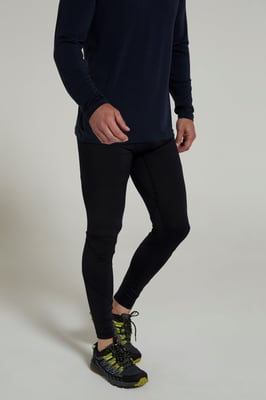 Men's Running Leggings Stretchy Quick Drying Sports Gym Bottoms Black