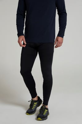 Men's Running Leggings Stretchy Quick Drying Sports Gym Bottoms Black