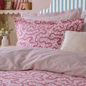Wylder Brianna Floral 100% Cotton Duvet Cover Set, Cherry, Double