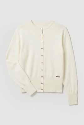 Viscose Blend Knit Balloon Sleeve Cardigan