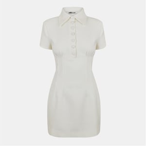 Women's Odd Muse The Ultimate Button Plaquette Collared Mini Dress in White
