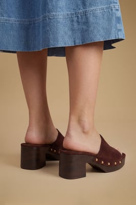Henrie Faux Suede High Heeled Mule Sandals