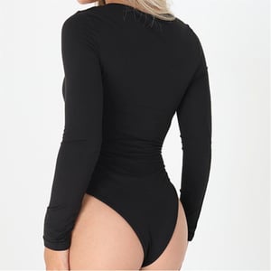 Women's Brave Soul Sleeve Bodysuit With Zip in Black