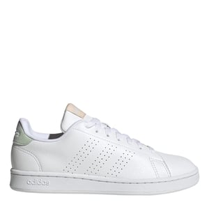 Women's adidas Advantage Lace Up Low Top Sneakers in .White/ White