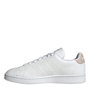 Women's adidas Advantage Lace Up Low Top Sneakers in White/ White