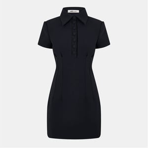 Women's Odd Muse The Ultimate Button Plaquette Collared Mini Dress in Navy