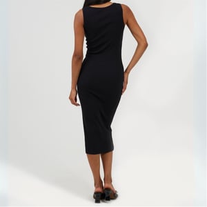 Women's Brave Soul V-Neck Sleeveless Midi Bodycon Dress in Black