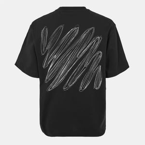 Men's Off White Diags Skate T in Black-White