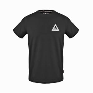 Men's Aquascutum Crew Neck Short Sleeve Regular Fit T-Shirt in Black
