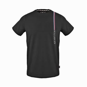 Men's Aquascutum Crew Neck Short Sleeve Jersey T-Shirt in   Black