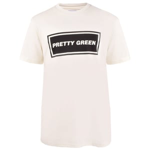 Men's Pretty Green Icon Lettering Regular Fit T-Shirt in White