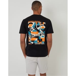 Men's Threadbare Regular Fit Lettering Crew Neck T-Shirt in  Black