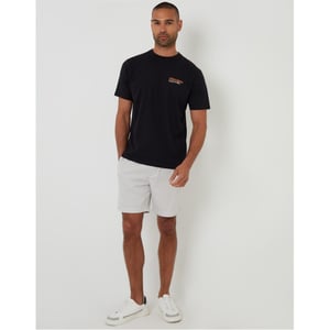 Men's Threadbare Regular Fit Lettering Crew Neck T-Shirt in  Black