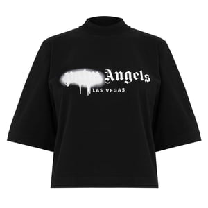 Women's Palm Angels Palm Bear Crop Tee in Black Green