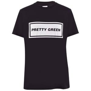 Men's Pretty Green Icon Lettering Regular Fit T-Shirt in Black