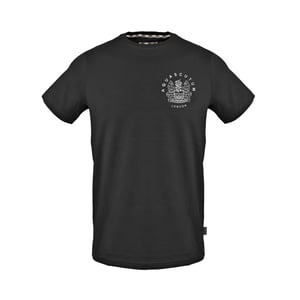 Men's Aquascutum Regular Fit Crew Neck Short Sleeve T-Shirt in Black