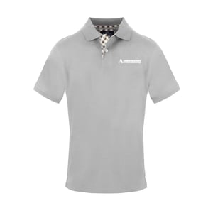 Men's Aquascutum Lacoste Lettering Collared Short Sleeve Polo Shirt in  Grey