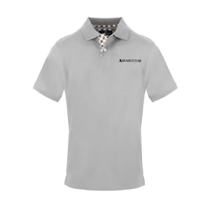 Men's Aquascutum Embroidered Collared Neck Short Sleeve Polo Shirt in Grey