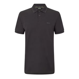 Men's Boss Hbg Paul Polo Contrast Striped Trim Shirt in Black