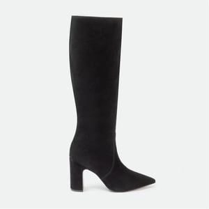Women's I Saw It First Saw It First Knee High Suede Boots Woman in Black