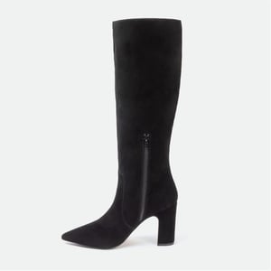 Women's I Saw It First Saw It First Knee High Suede Boots Woman in Black